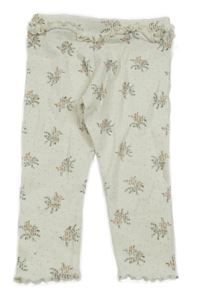 Bílé žebrované sametové květované legíny M&S