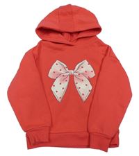 Červená mikina s mašlí a kapucí Primark