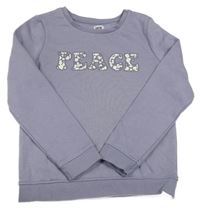 Fialová mikina s nápisem 