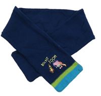 Tmavomodrá pletená/fleecová šála s Tomíkem Nutmeg