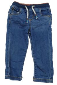 Modré teplákové rifle s úpletovým pasem F&F