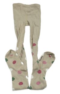 Béžové punčocháče s barevnými puntíky Polarn O. Pyret