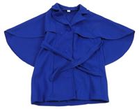 Safírová flaušová vesta s páskem shein