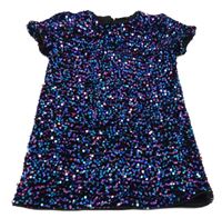 Černé sametové flitrové šaty Name it