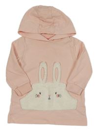 Světlerůžová mikina s králíkem a kapucí F&F