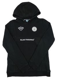 Černá mikina s nápisem a kapucí 