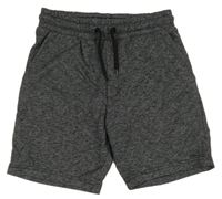 Šedo-černé melírované teplákové kraťasy H&M