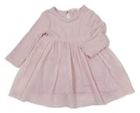 Světlerůžové úpletové šaty s tylovou sukní Primark