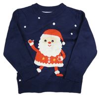 Tmavomodrý svetr se Santou 