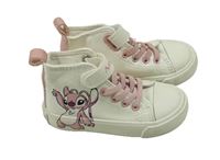 Bílé koženkové kotníkové tenisky se Stitchem a Angelou Disney vel. 23