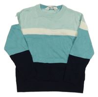 Světlemodro-bílo-tmavomodrý svetr H&M