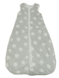 Světlešedo-bílý plyšový zateplený spací pytel s hvězdami Lily & Dan