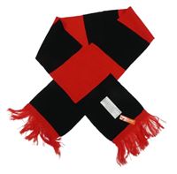 Nové - Červeno-černá pruhovaná šála s třásněmi Result 