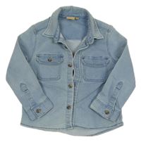 Světlemodrá riflová tepláková košilová bunda Manor