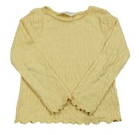 Žluté žebrované triko H&M