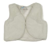 Bílá kožešinová podšitá vesta Topomini