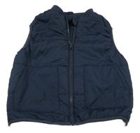 Tmavomodrá šusťáková zateplená vesta Dunnes stores