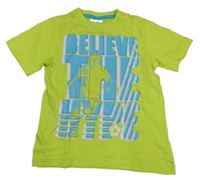 Světlezeleno-modré tričko s nápisem Topolino