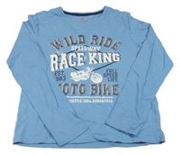 Světlemodré triko s nápisy a motorkou Pepperts