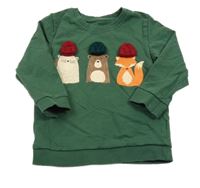 Zelená mikina se zvířátky Matalan