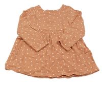 Meruňkové mušelínové šaty se srdíčky Alana