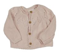 Světlerůžový propínací svetr Next