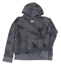 Šedo-černá pruhovaná mikina s logem a kapucí Under Armour