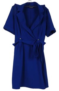 Dámské safírové šaty s páskem zn. Select 