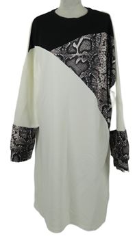 Dámské bílo-černo-vzorované šaty Shein 