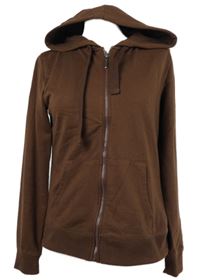 Dámská hnědá propínací mikina s kapucí Ever.me