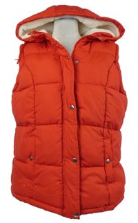 Dámská červená šusťáková zateplená vesta s kapucí Janina 