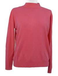 Dámský růžový svetr se stojáčkem 