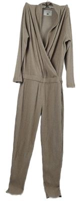 Dámský béžový žebrovaný úpletový overal F&F