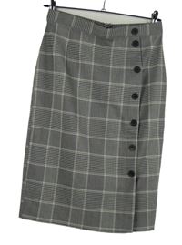 Dámská tmavomodro-bílo-béžová kostkovaná pouzdrová midi sukně H&M