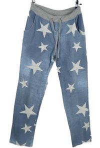 Dámské světlemodré hvězdičkované tepláky 