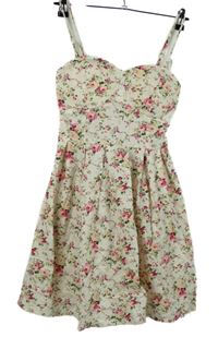 Dámské smetanové květované šaty Apricot 