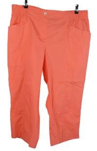 Dámské lososové capri plátěné kalhoty Bonmarché 