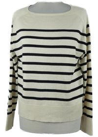 Dámský béžovo-černý pruhovaný svetr H&M