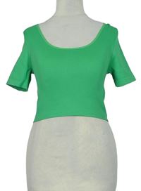 Dámské zelené elastické crop tričko Primark 