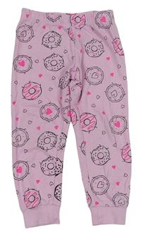 Růžové pyžamové kalhoty s donuty V By Very