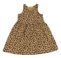 Béžové bavlněné šaty s leopardím vzorem H&M
