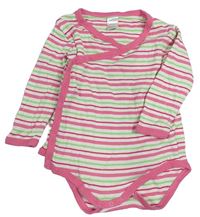 Bílo-růžovo-zelené pruhované body Topomini