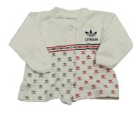 Bílé propínací triko s logem Adidas