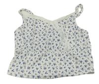 Bílý květinový crop top s krajkou Shein