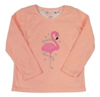 Neonově růžová fleecová mikina s plameňákem Primark
