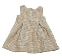 Bílo-růžovo-stříbrné kostkované šaty F&F