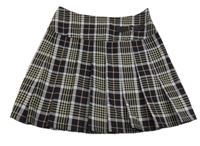 ČErno-fialovo-žluto-růžová kostkovaná skládaná sukně Primark