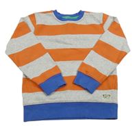 Šedo-oranžová pruhovaná mikina H&M