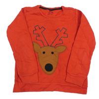 Červená mikina se sobem Hema