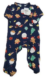 Nové - Tmavomodrý overal s obrázky Matalan